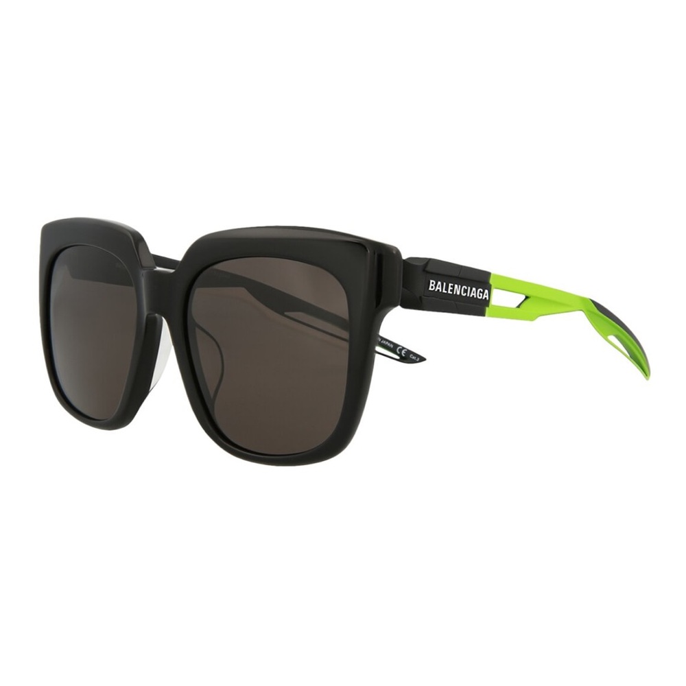 Balenciaga Black and Green Oversized Sunglasses
